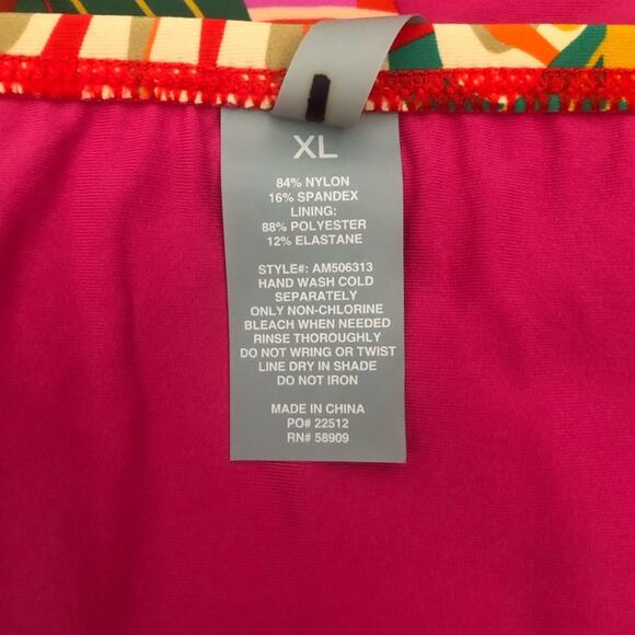 Antonio Melani NWT Classic Hipster Silhouette Red Floral Print Bikini Bottom XL - Picture 10 of 12